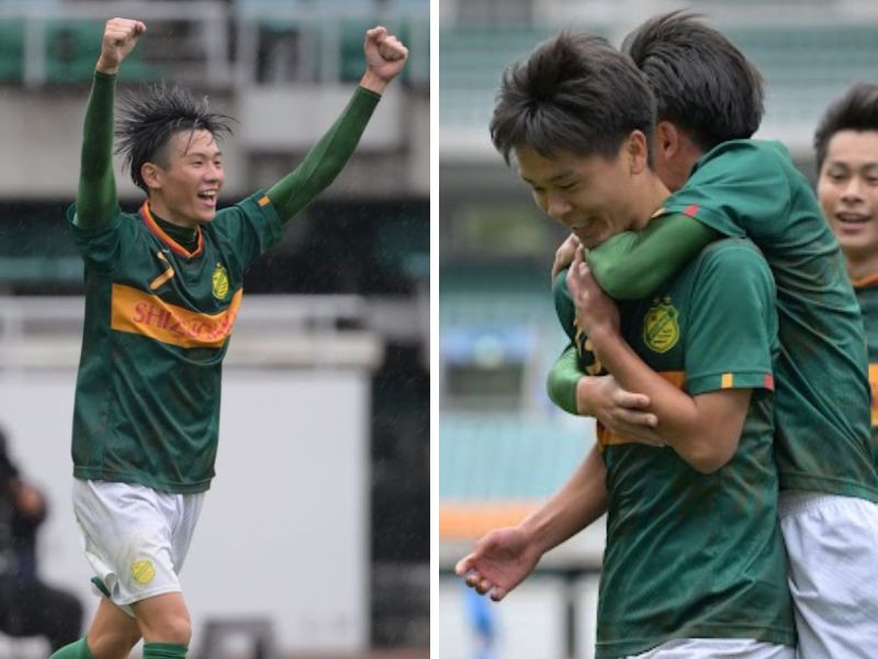 静岡高校サッカー＞静岡学園vs浜松開誠館 試合後の両チーム選手たちの