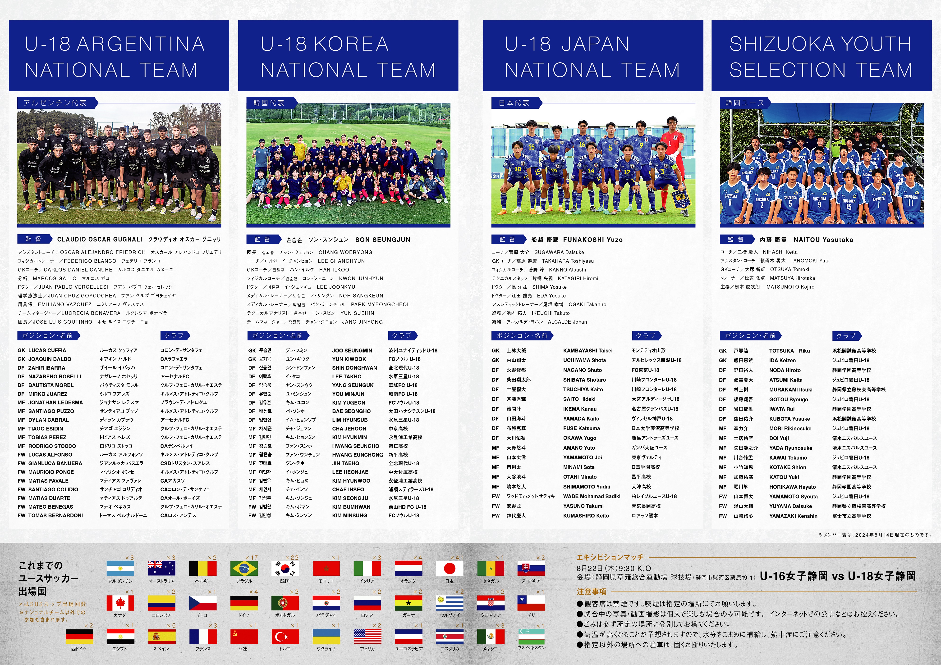 SBSカップ国際ユースサッカー2024パンフレット